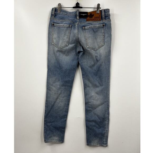 DSQUARED2 Jeans Womens Jennifer Cropped Low Rise‎ Blue Button Fly Size 38 4 6 - Picture 7 of 14